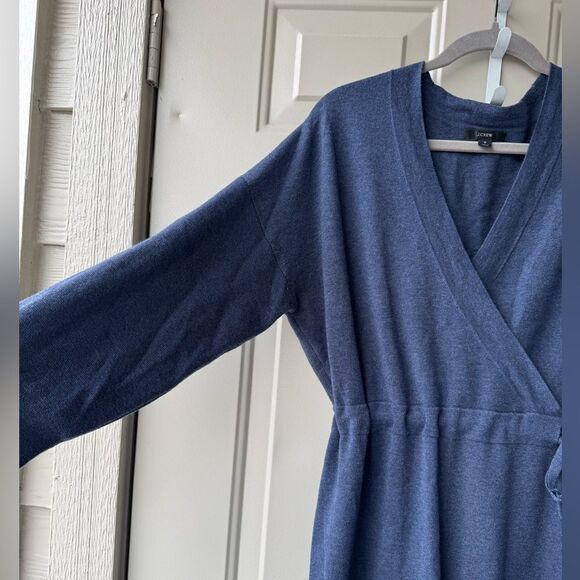 J.Crew Women’s Merino Wool V-Neck Sweater Jumpsuit Blue Sz Small Preppy Casual - Picture 3 of 11